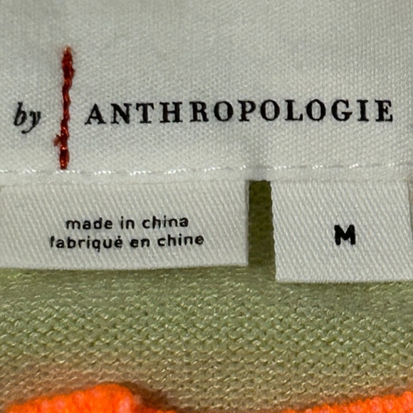 LIKE NEW! Women's Anthropologie Green/Orange Cardigan - MEDIIUM - Picture 8 of 10